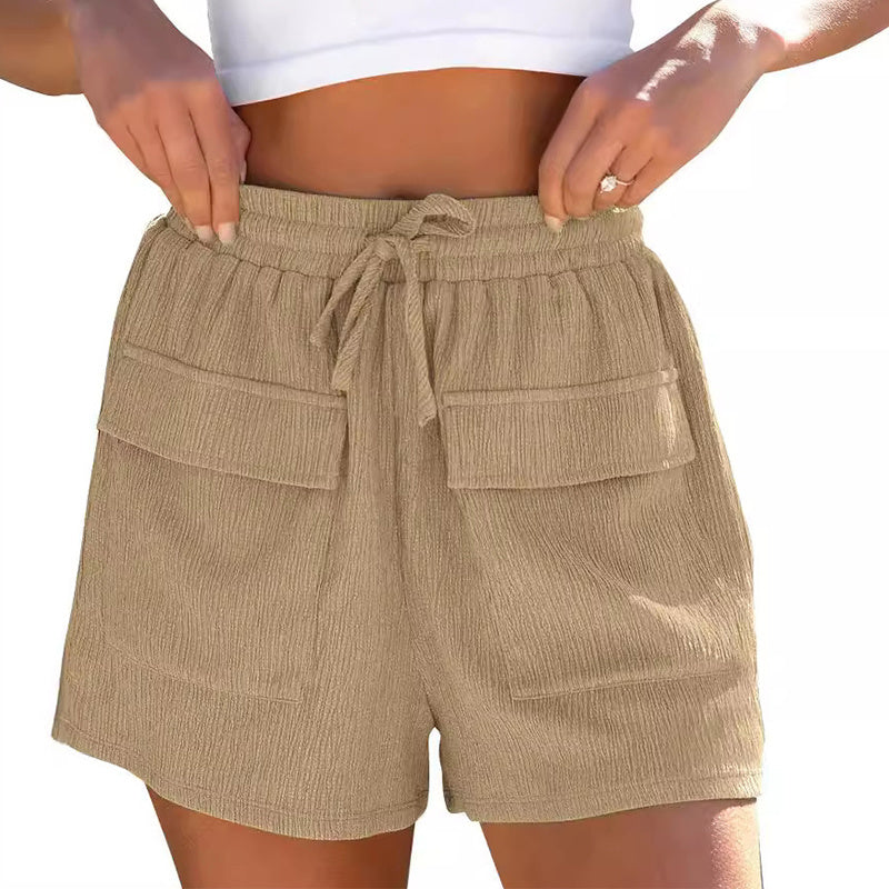 Marion – Shorts d'été avec cordon et poches pour femmes