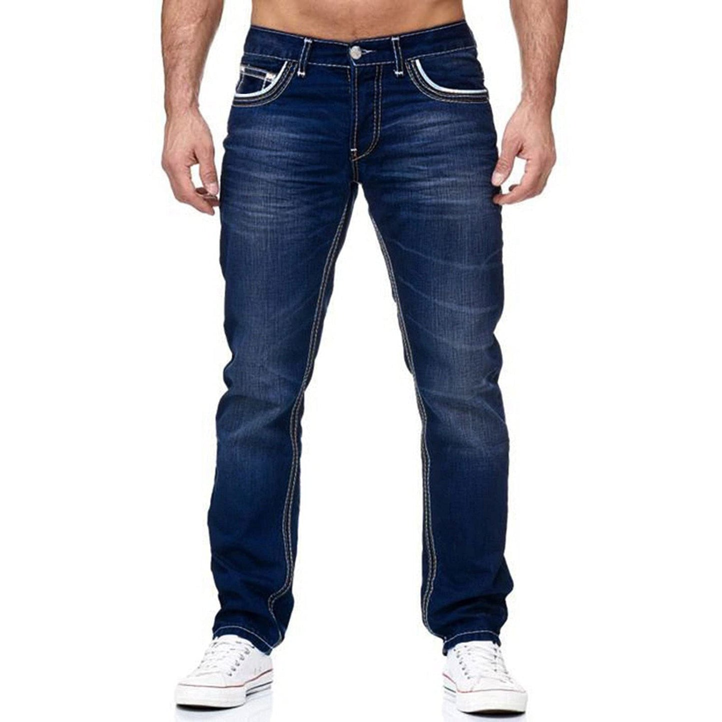 Julian – Jean pour homme avec poches, coupe droite, style business casual quotidien