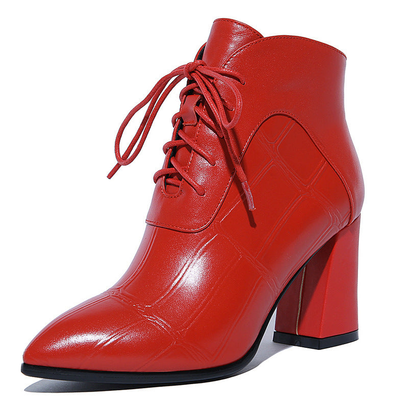 Joanne – Bottes Hautes à Talon Épais en Cuir Vegan