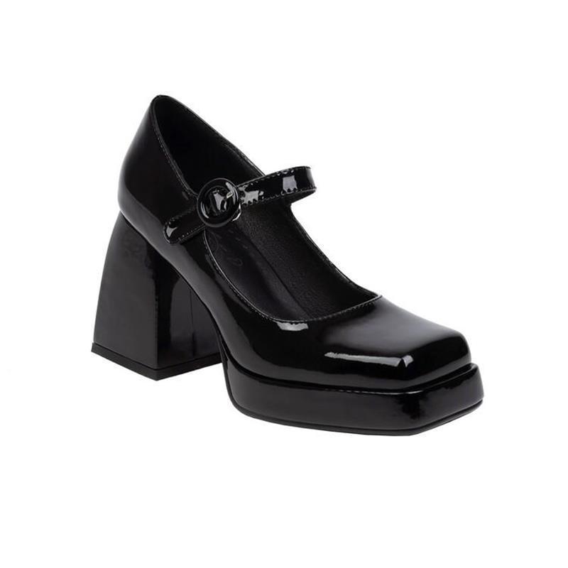 Fiona – Talons Hauts Épais Rétro Lolita en Cuir Vegan Premium
