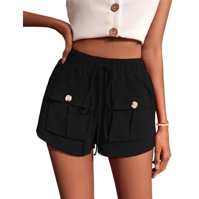 Rose – Shorts Cargo Confortables avec Poche et Cordon Décontracté pour l'Été