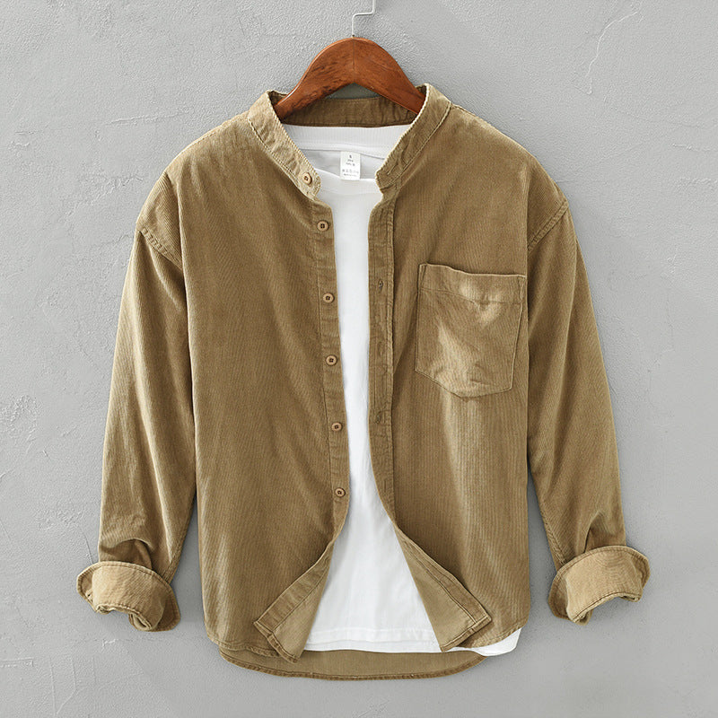 Kirk – Chemise en velours côtelé décontractée à manches longues