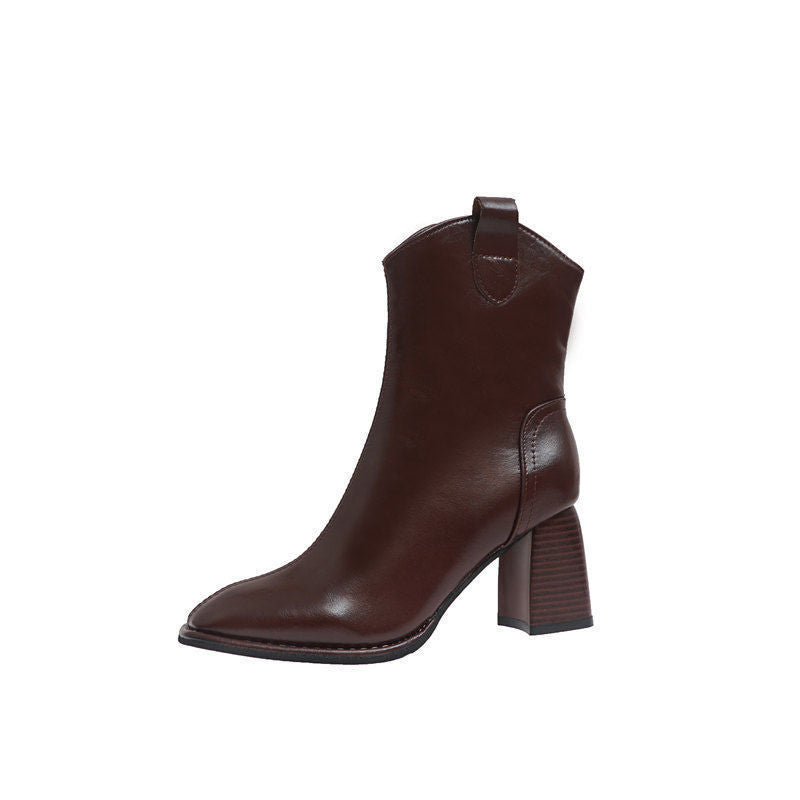 Amy – Bottines à Talons Hauts avec Bout Carré