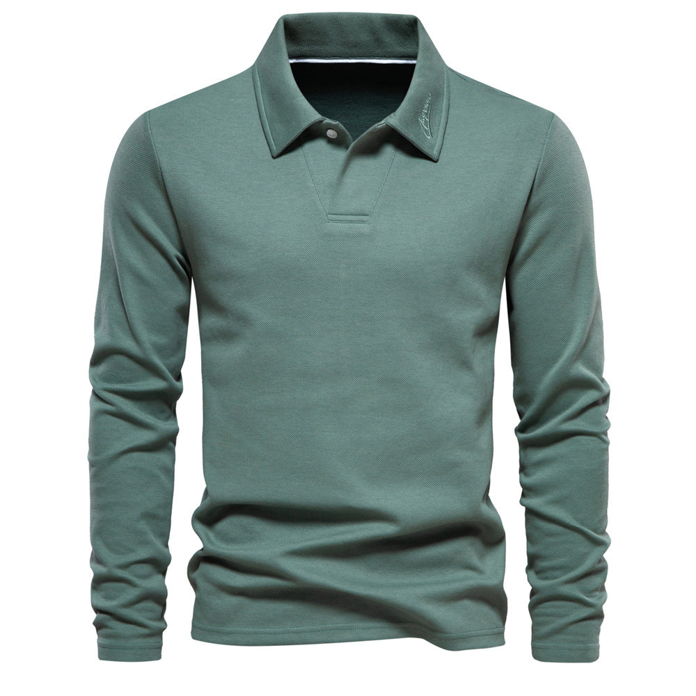 Garry – Polo à Manches Longues pour Hommes en Design Uni