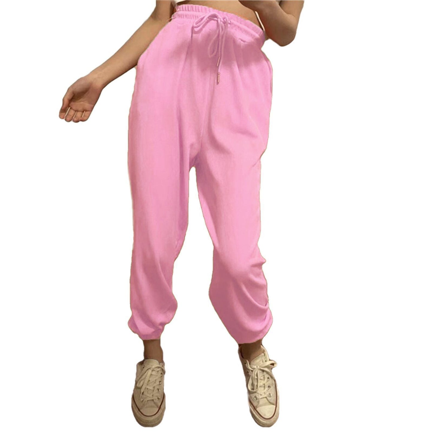 Sandra – Pantalon uni chic à cheville avec ceinture