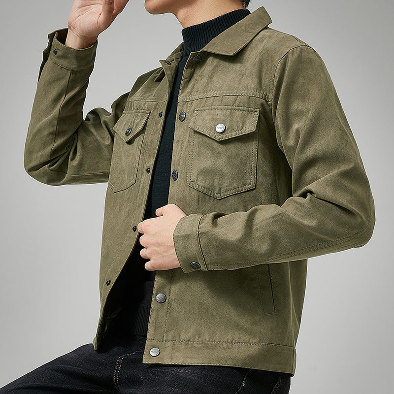 Keith – Veste britannique pour homme en daim vegan brossé