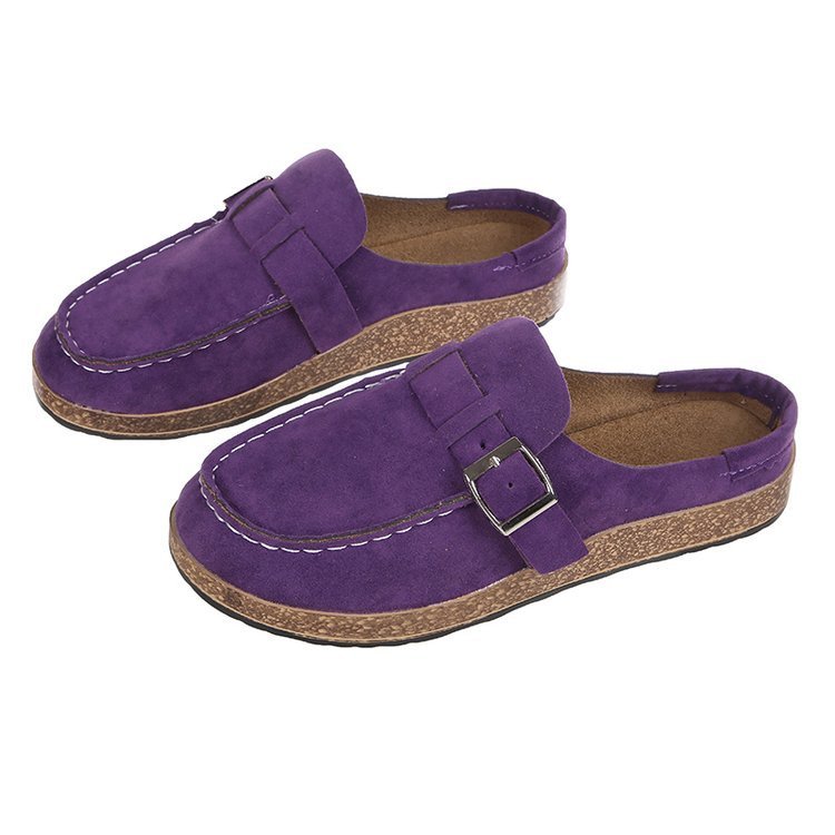 Jennifer – Mules en Suédine Végane avec Boucle