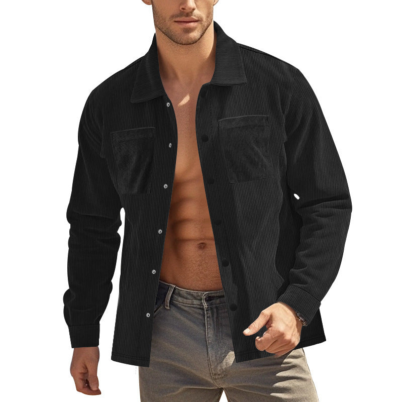Jack – Chemise longue en velours côtelé épais pour homme