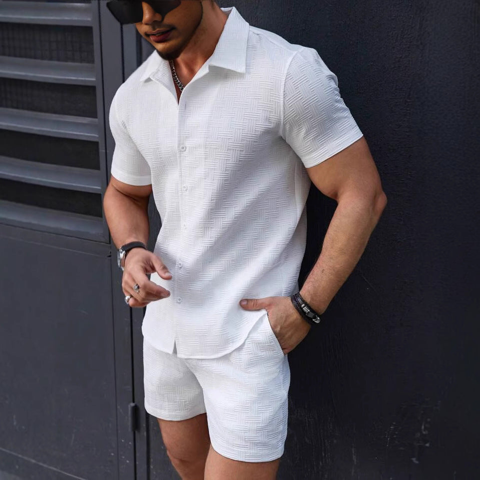Grant – Chemise à Manches Courtes et Shorts pour Hommes en Style Sportif
