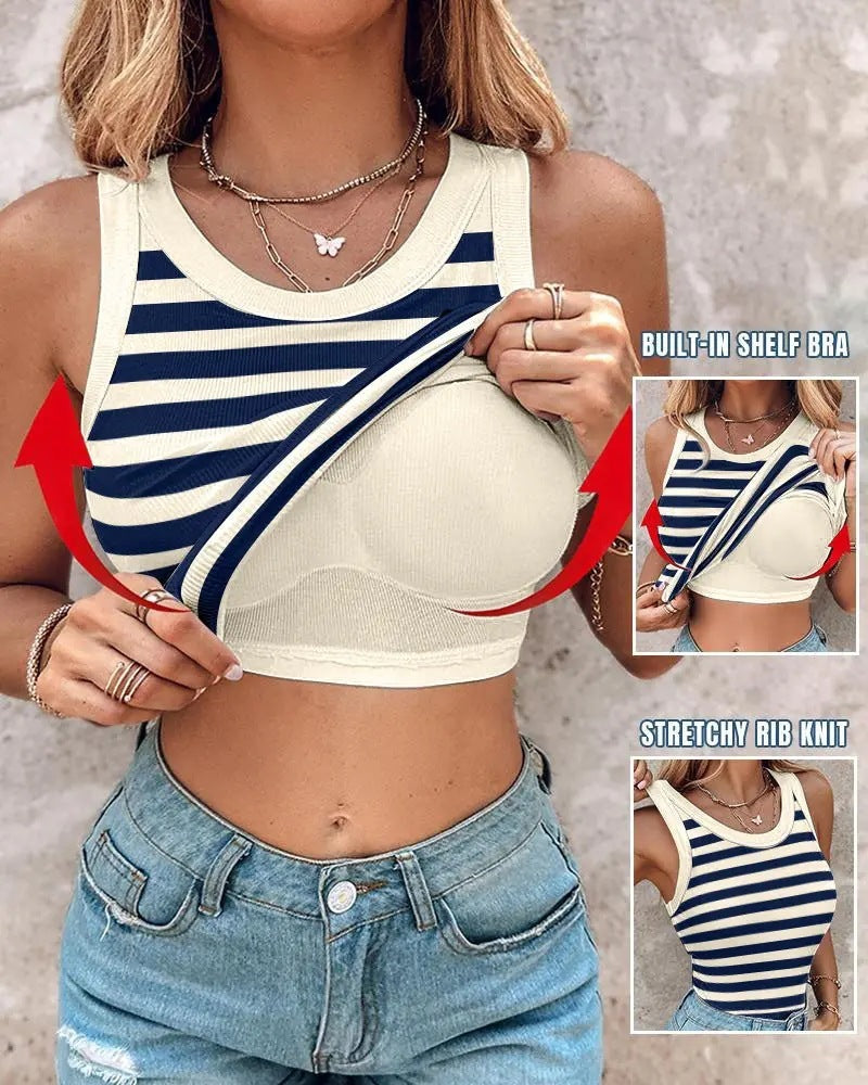 Katy – Débardeur rayé élégant avec bralette