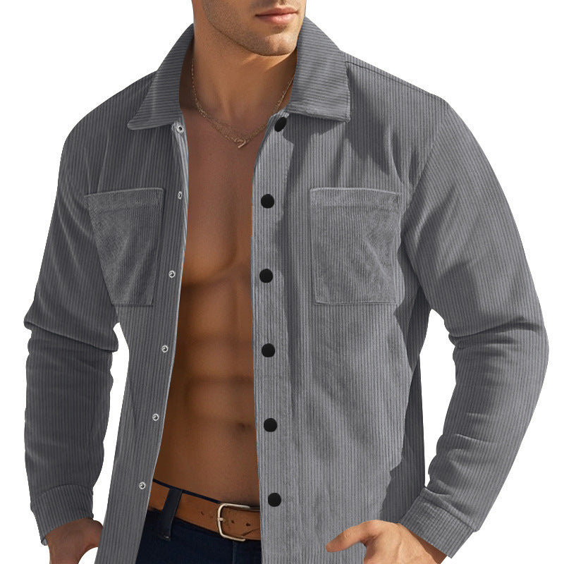 Jack – Chemise longue en velours côtelé épais pour homme