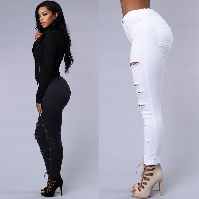 Francesca – Jean déchiré taille haute pour femmes