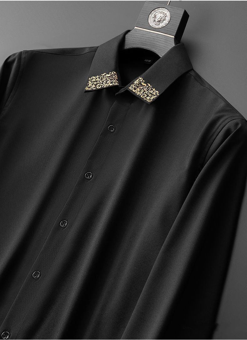Rhys – Chemise Oversize avec Col Brodé