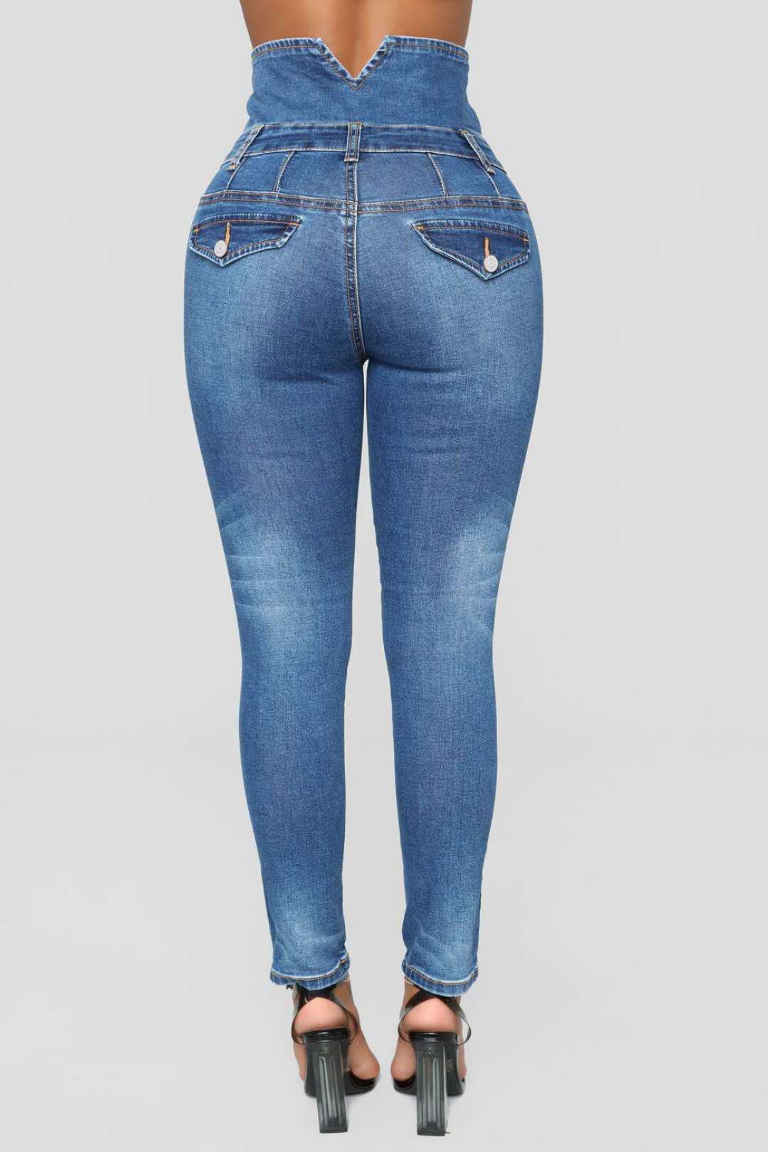 Tanya – Jean Skinny Taille Haute avec Broderie