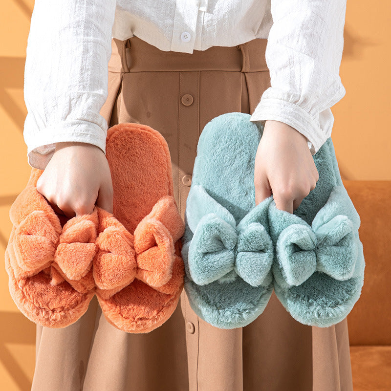Grace – Pantoufles en Coton Douces avec Nœud