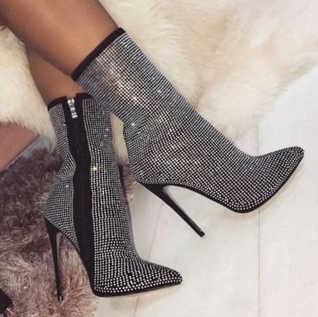 Natalie – Bottines à talons aiguille et bout pointu pour femmes
