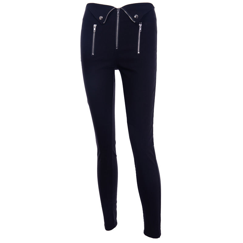 Wendy – Pantalon sombre avec fermeture éclair