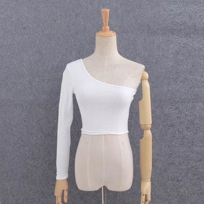 Jean – Top Courte Épaules Dénudées en Tricot pour Femmes