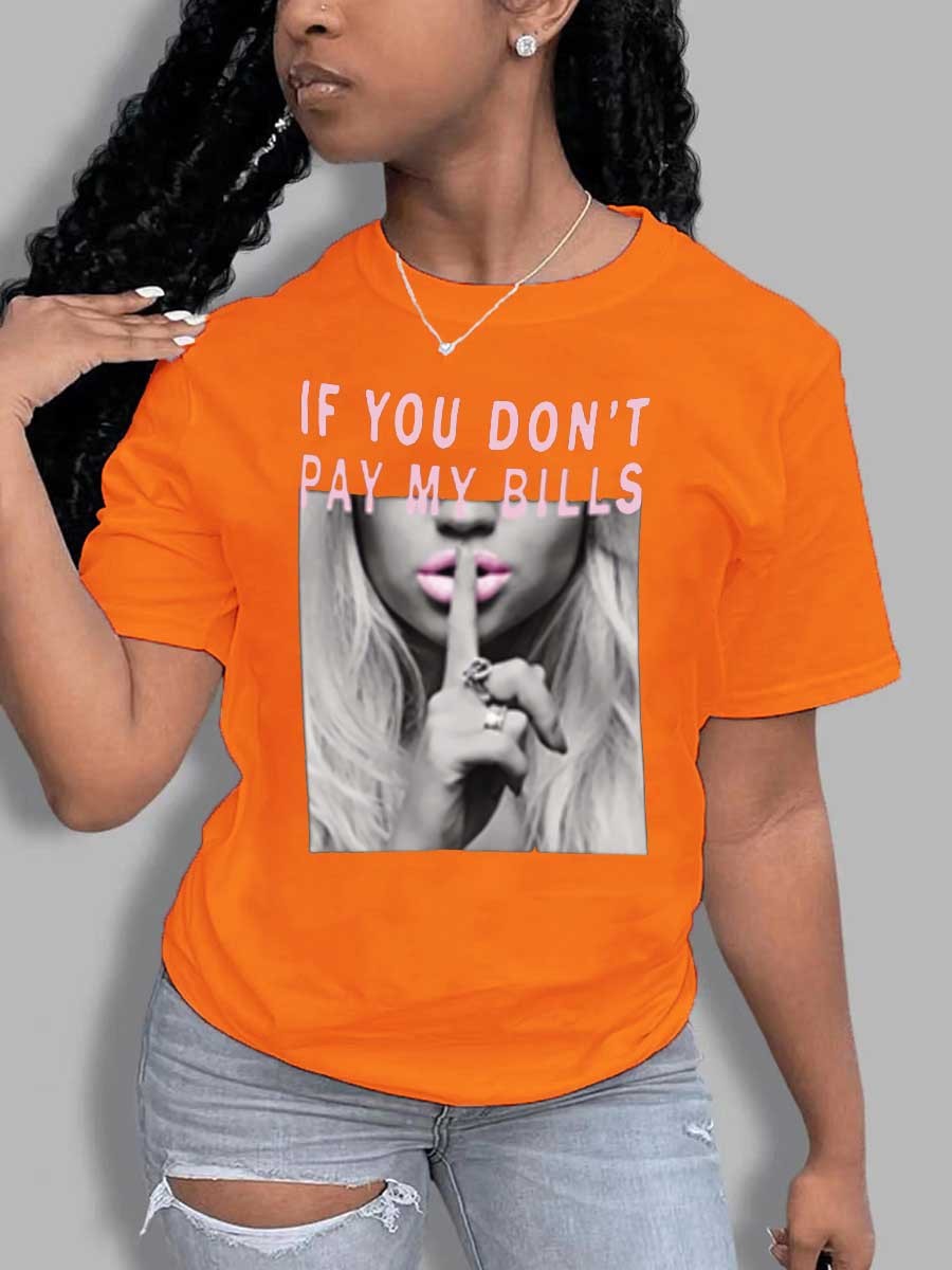 Melanie – T-shirt à col rond avec imprimé pour femmes