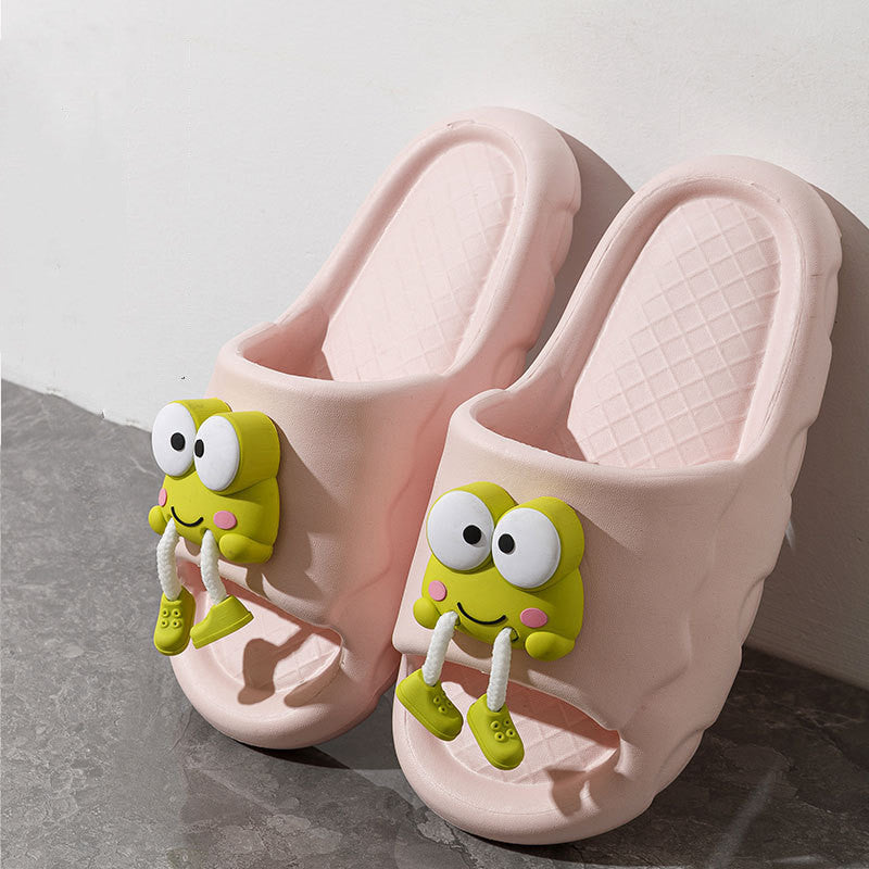 Joanne – Chaussons Doux pour Femme avec Grenouille de Dessin Animé
