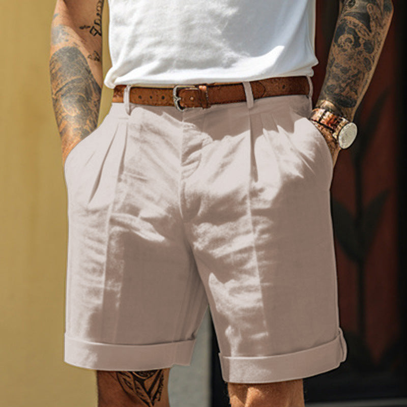 Sydney – Herren Shorts mit Falten und geradem Bein