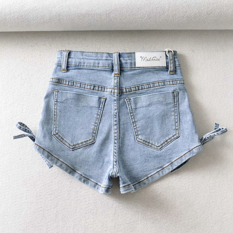 Ann – Shorts en denim personnalisées avec nœud pour femmes