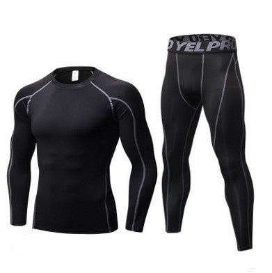 Charlie – Ensemble d'entraînement compressif pour homme avec t-shirt à manches longues et leggings