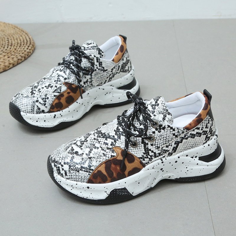 Victoria – Baskets Léopard pour Femme avec Lacets