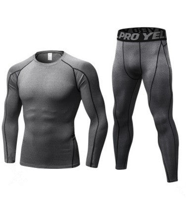 Charlie – Ensemble d'entraînement compressif pour homme avec t-shirt à manches longues et leggings