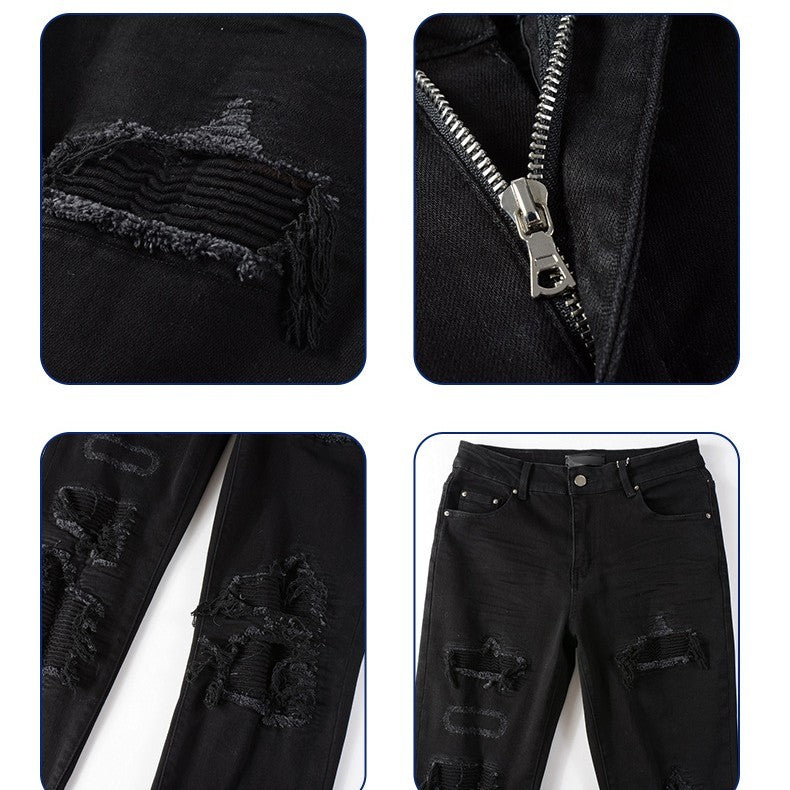Tommy – Jean noir plissé pour hommes