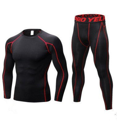 Charlie – Ensemble d'entraînement compressif pour homme avec t-shirt à manches longues et leggings