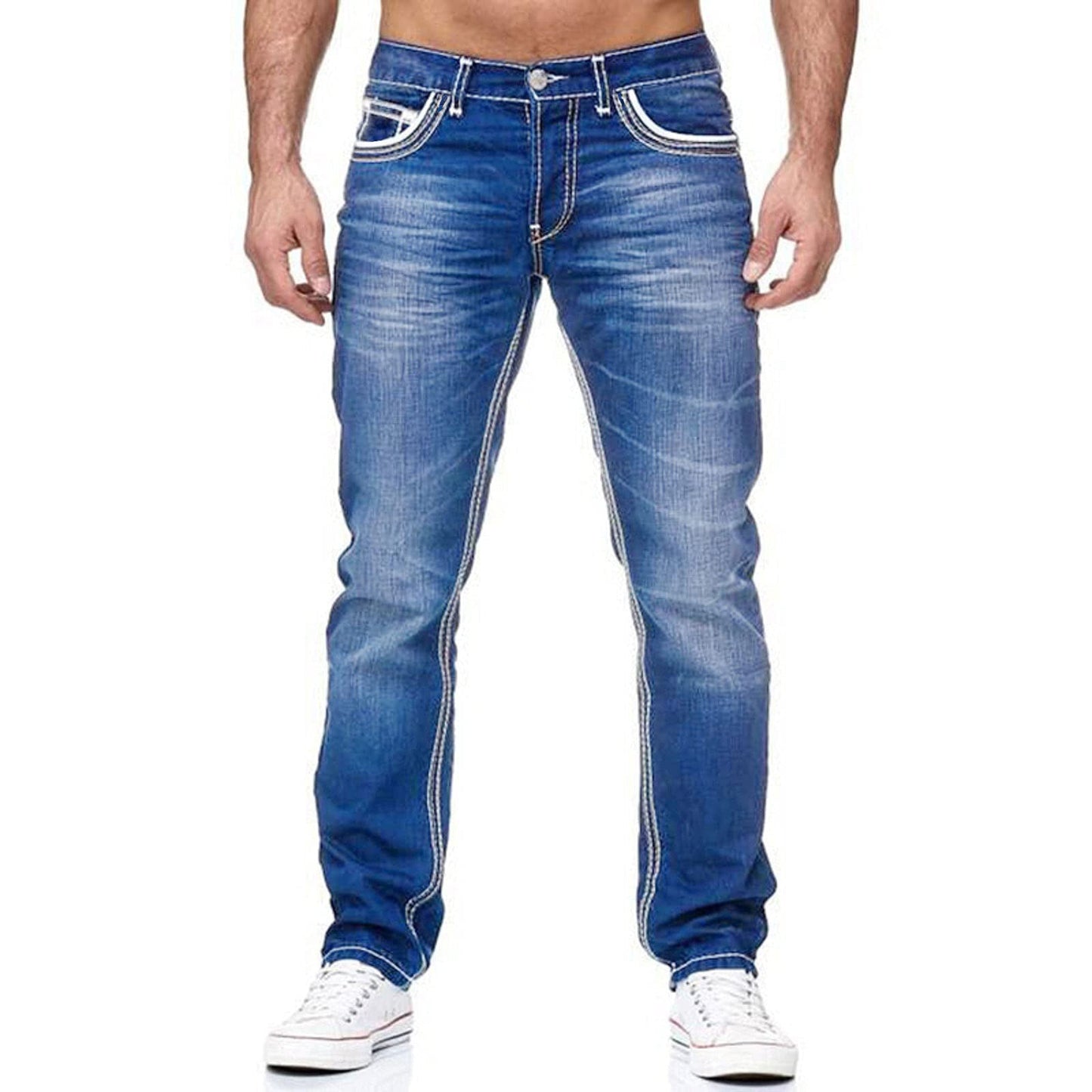 Julian – Jean pour homme avec poches, coupe droite, style business casual quotidien