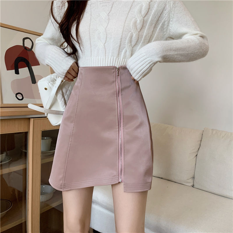 Katie – Jupe en cuir vegan à taille haute