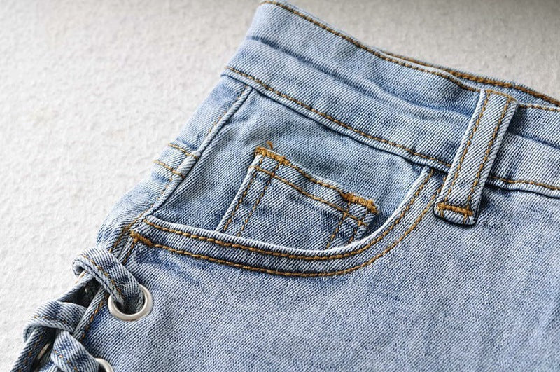 Ann – Shorts en denim personnalisées avec nœud pour femmes