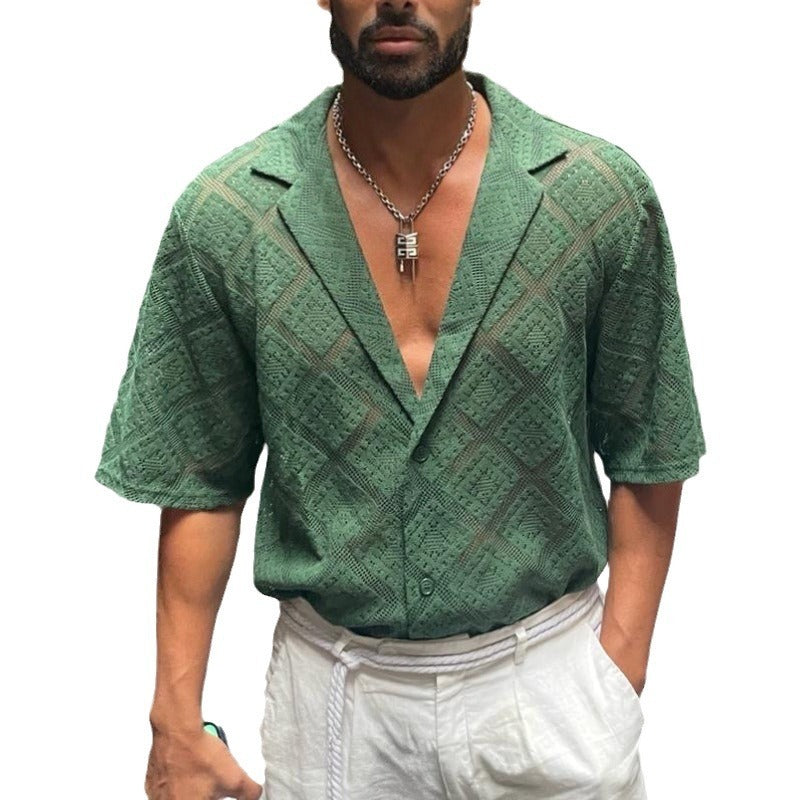 Jonathan – Chemise à Manches Courtes Respirante avec Col Revers