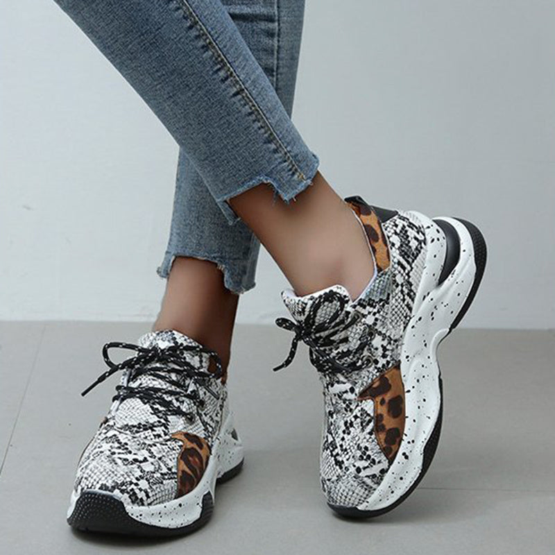 Victoria – Baskets Léopard pour Femme avec Lacets