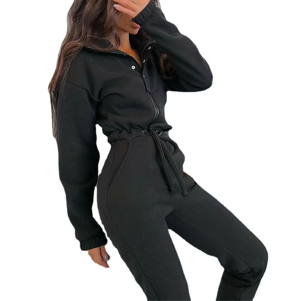 Denise – Jumpsuit décontracté à col montant pour femmes
