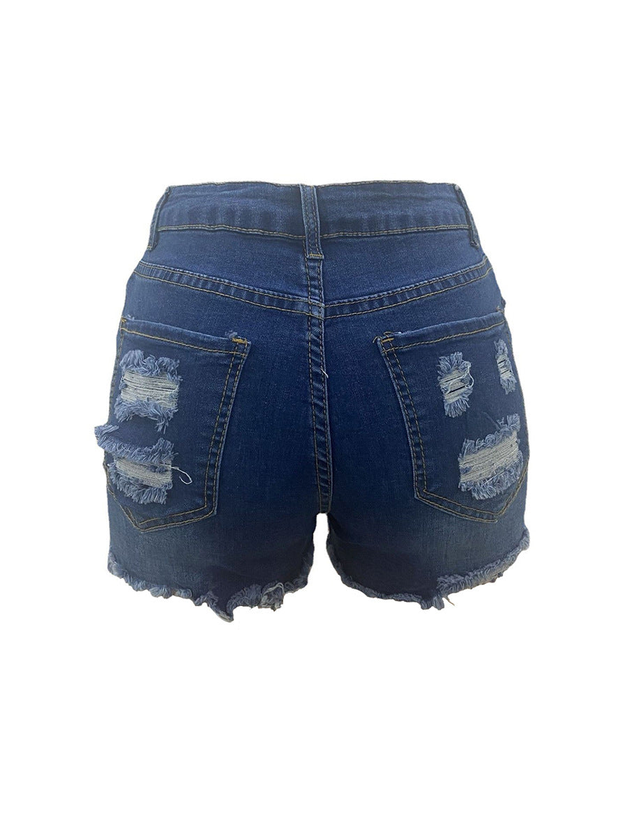 Abigail – Short en jean déchiré à haute élasticité pour femmes