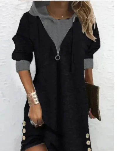 Michelle – Robe à Capuche Femme avec Manches Longues