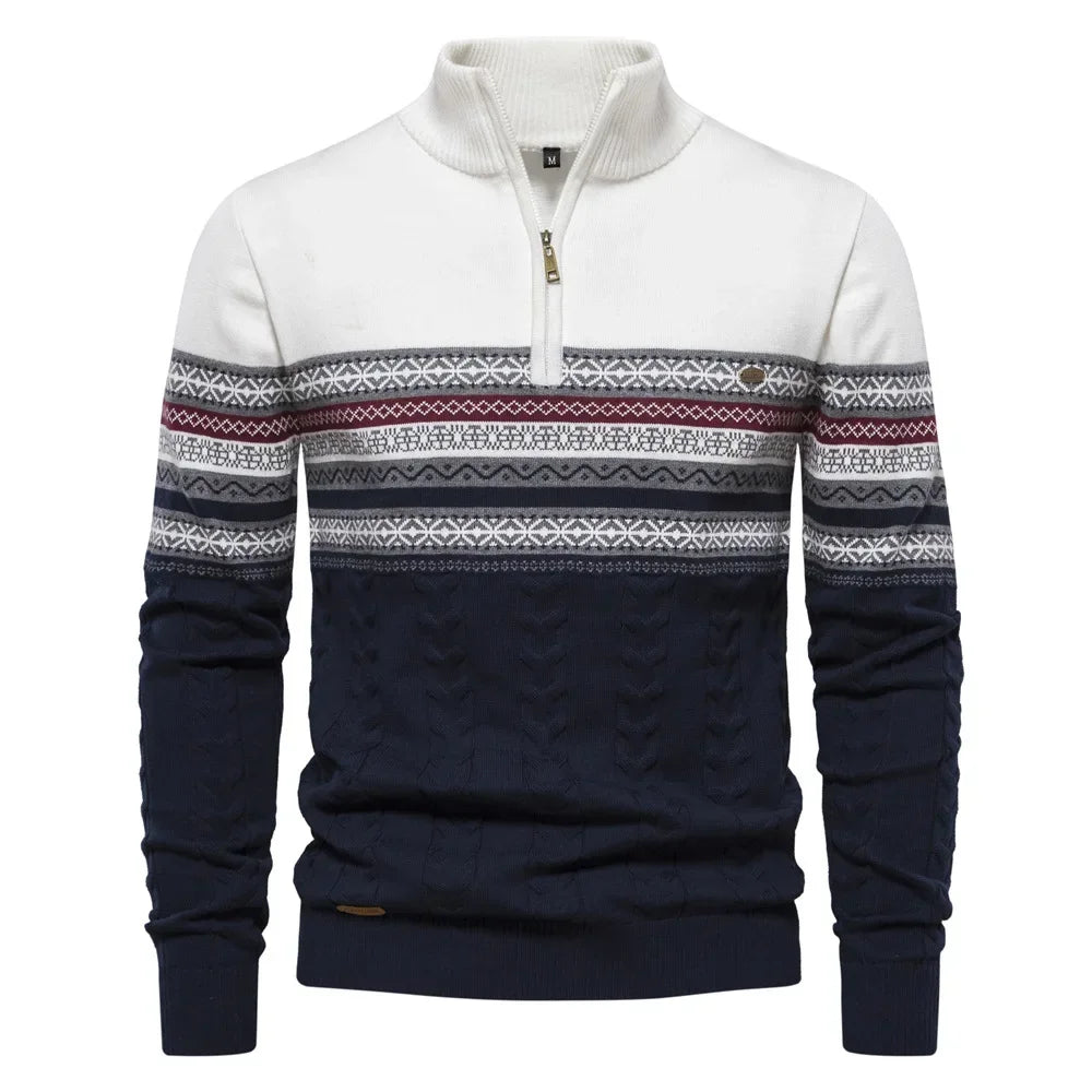 Winston – Pull à Col Roulé Rayé pour Hommes