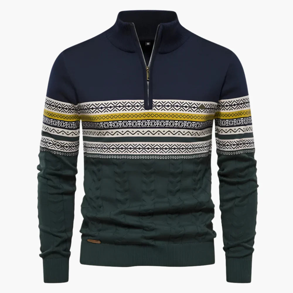 John – Pull à Col Roulé Rayé pour Homme