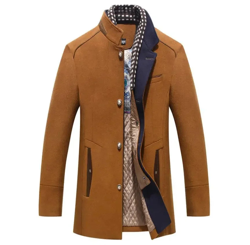 Allen – Manteau élégant en laine avec col contrasté