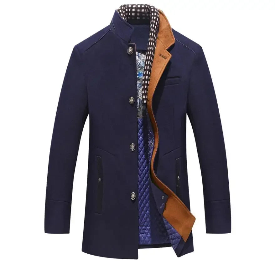 Allen – Manteau élégant en laine avec col contrasté