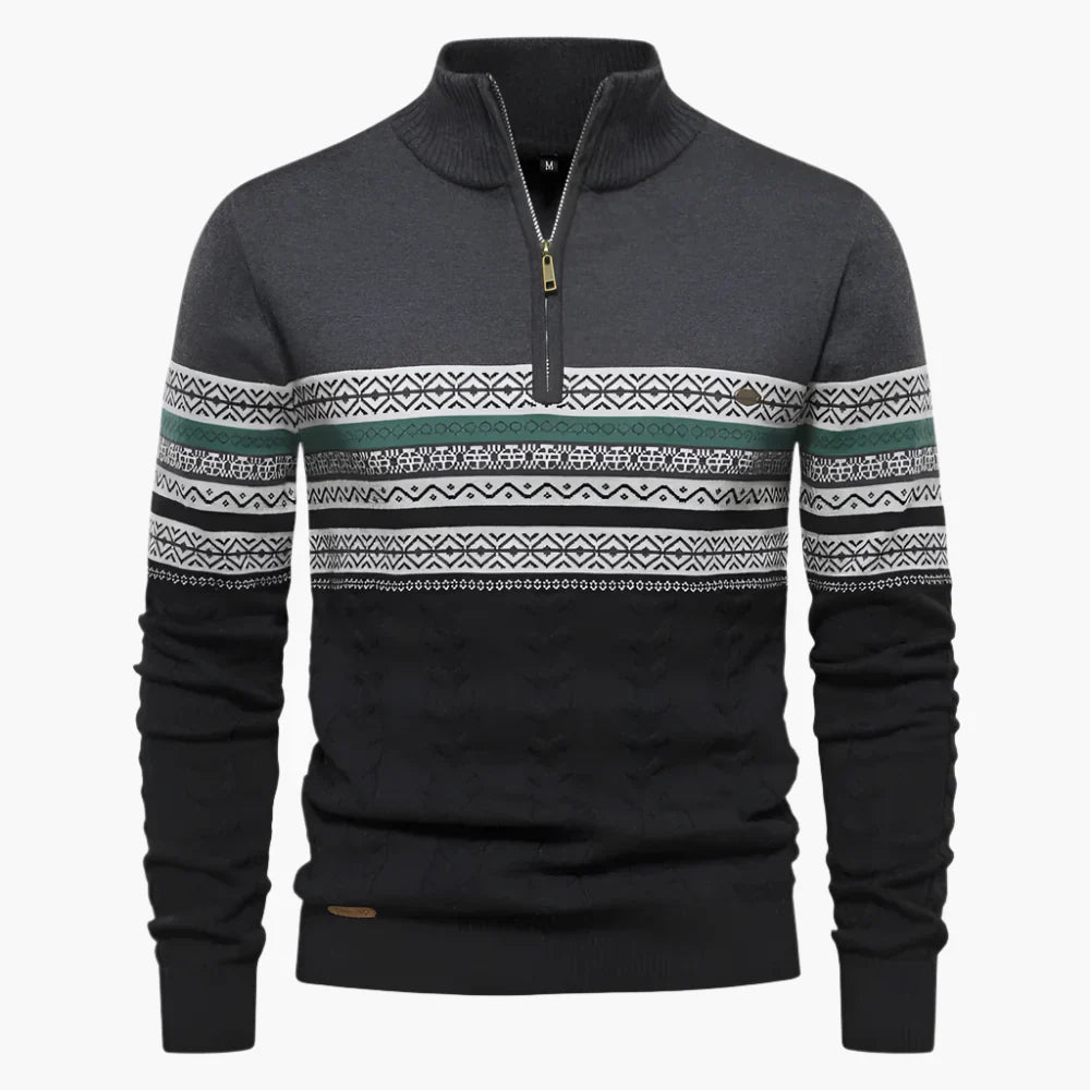 John – Pull à Col Roulé Rayé pour Homme