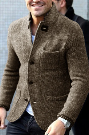 Andrew – Cardigan rétro gris pour hommes