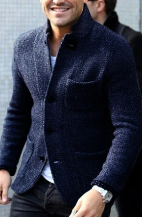 Andrew – Cardigan rétro gris pour hommes