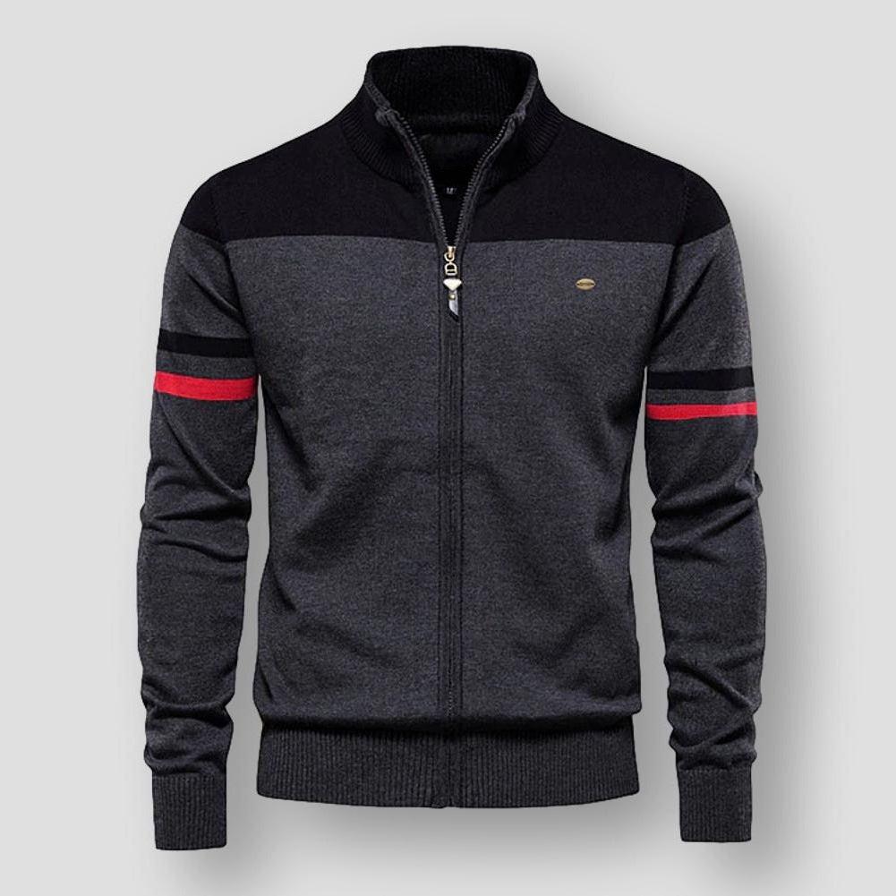 Kelly – Cardigan Long à Manches avec Fermeture Éclair