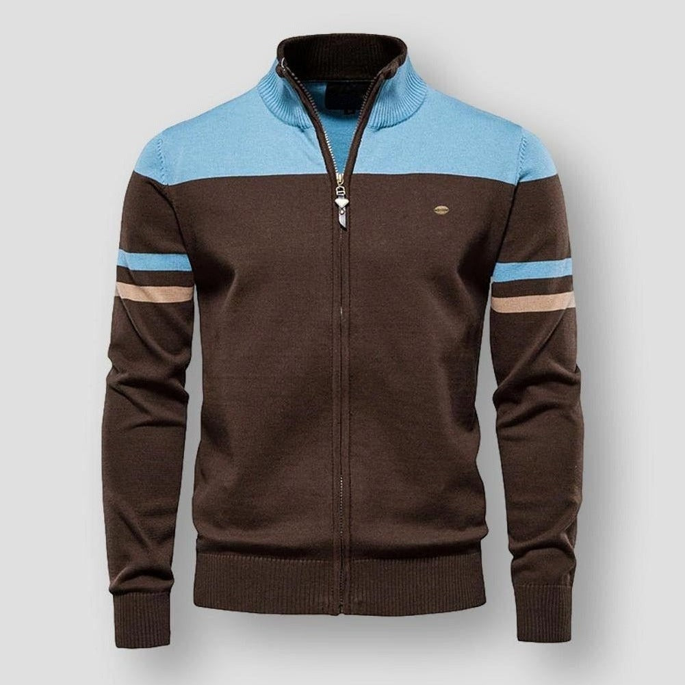 Kelly – Cardigan Long à Manches avec Fermeture Éclair