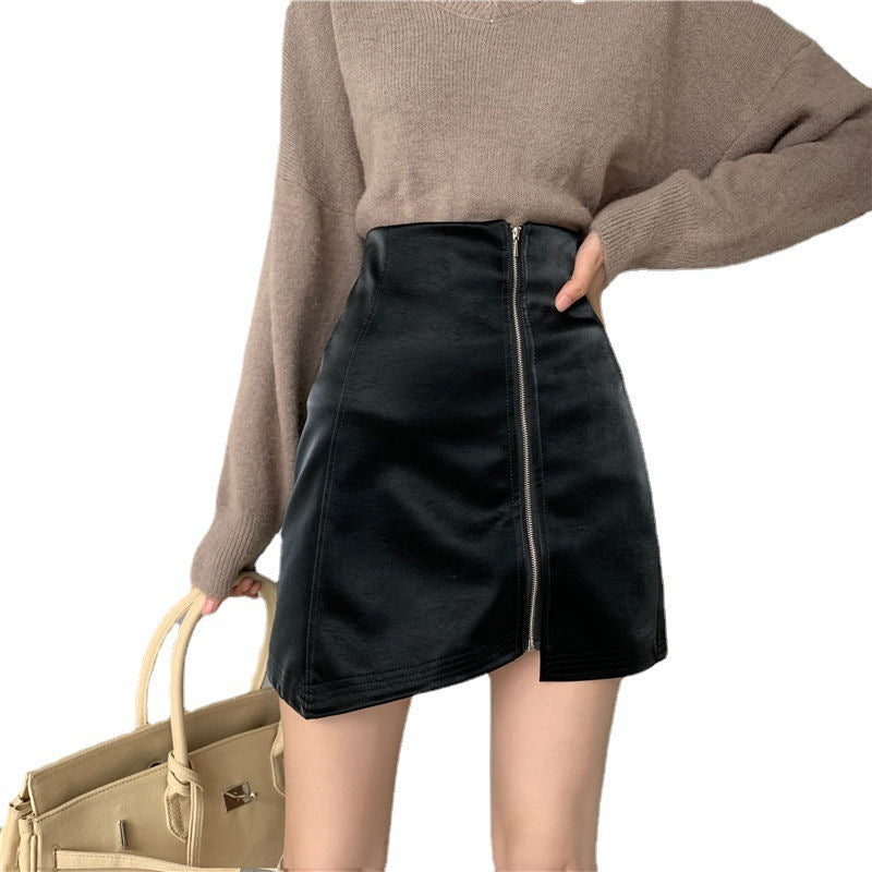 Katie – Jupe en cuir vegan à taille haute
