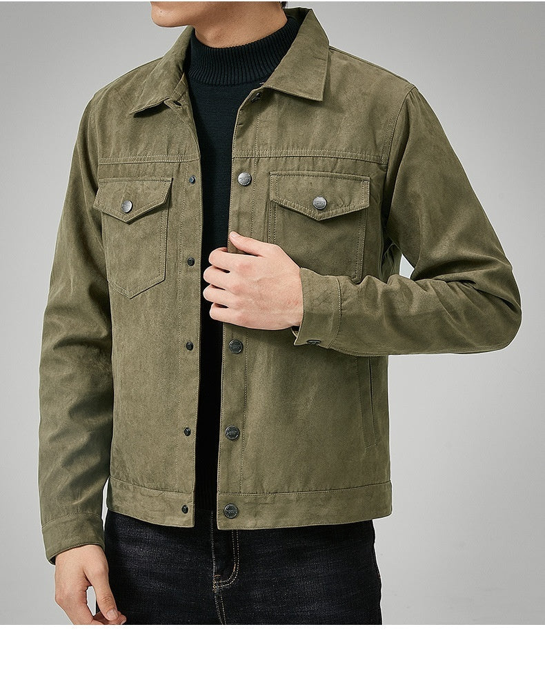 Keith – Veste britannique pour homme en daim vegan brossé